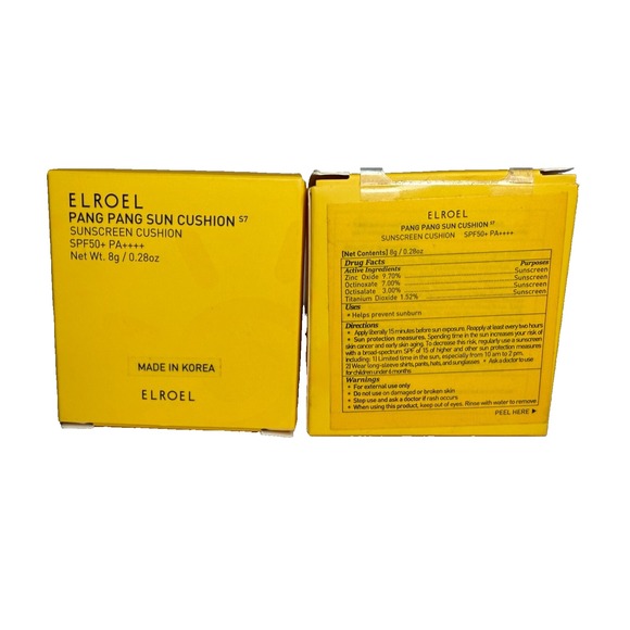 K-Beauty ELROEL Pang Pang Cushion Mini Sun SPF50+ UV PA++++ BUNDLE of 2 Exp 2027 - Picture 6 of 7
